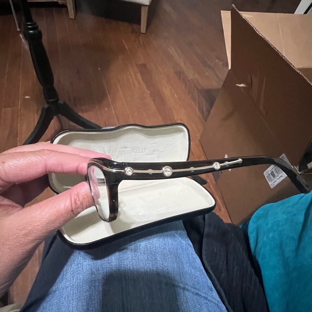 Bulgari Black Glasses with Silver Accents